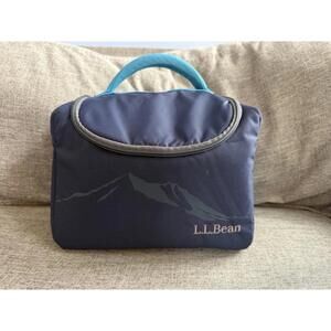 LL Bean Flip Top Insulated Softpack Cooler Bag Navy Mountain Graphic Nylon 11x9